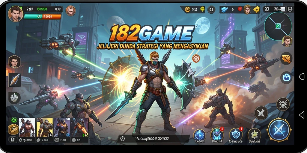 Screenshot menampilkan aksi strategi dalam 182GAME