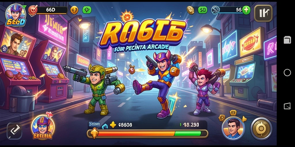 Gameplay seru 66D dengan tantangan arcade yang menantang.