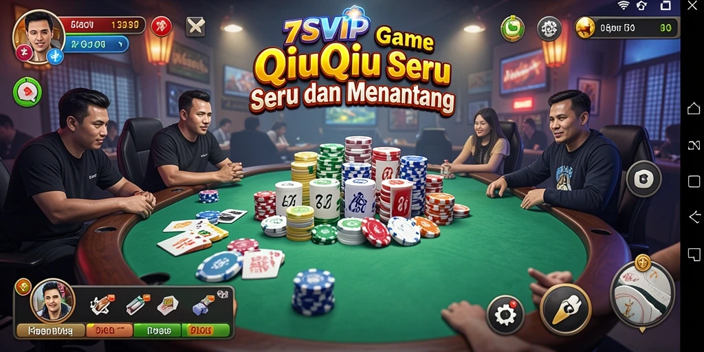 Tampilan menarik dari gameplay QiuQiu di 7SVIP.