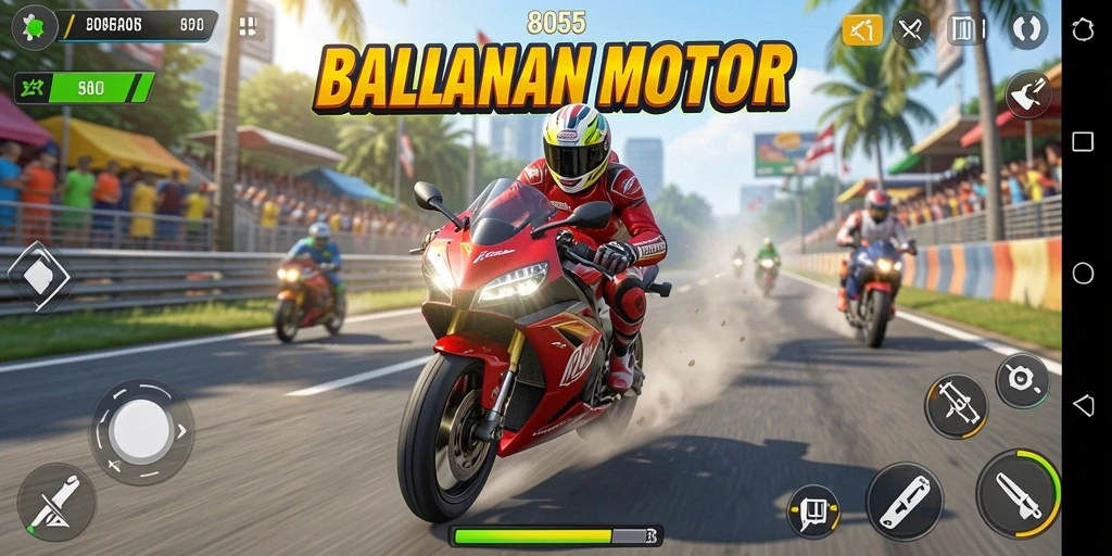 Tampilan antarmuka gameplay yang seru di 8055.
