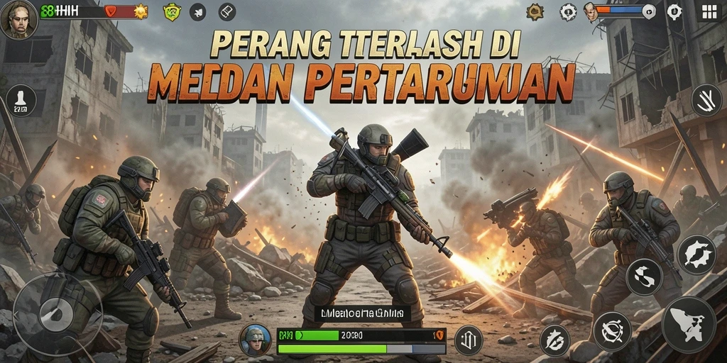 Gameplay seru dan penuh aksi dalam 8HHH Battle Royale.