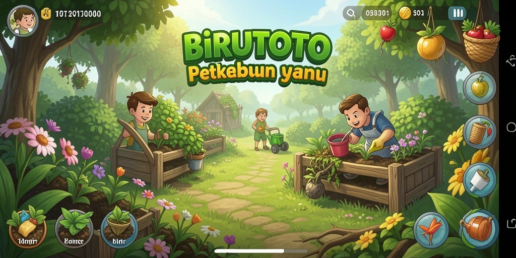 Tampilan menarik dari gameplay pertanian di BIRUTOTO.