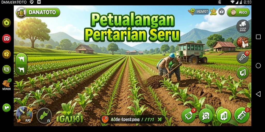 Tampilan gameplay <strong>DANATOTO</strong> yang menarik dan seru dalam bertani.