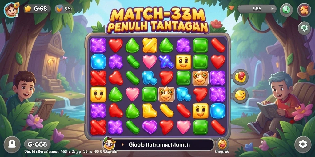 Screenshot G668 menampilkan gameplay seru dan penuh warna dari Match-3.