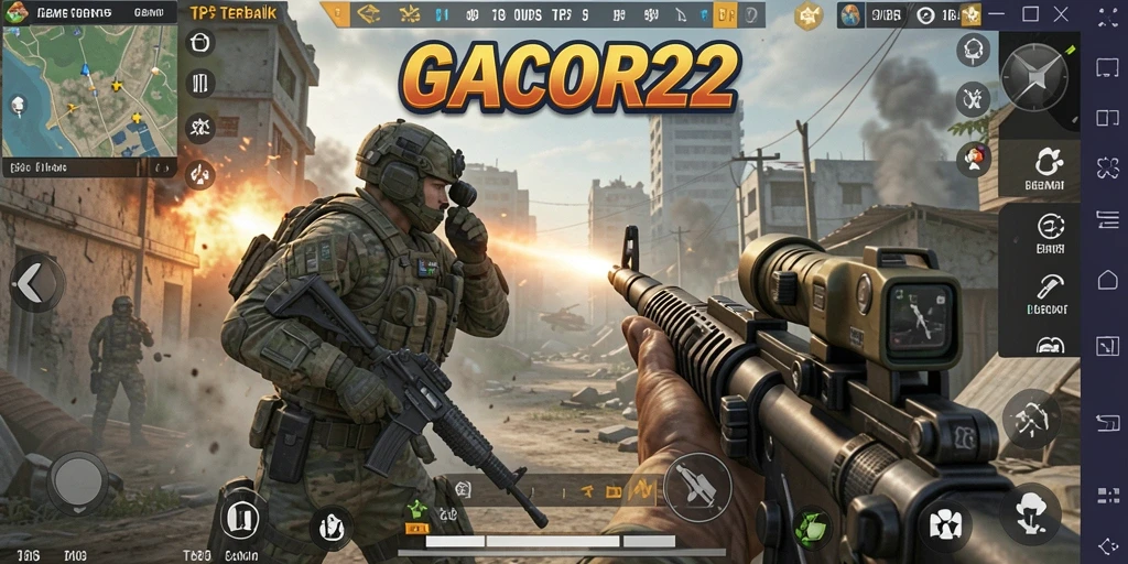 Screenshot GACOR22 menampilkan aksi seru dan gameplay TPS.