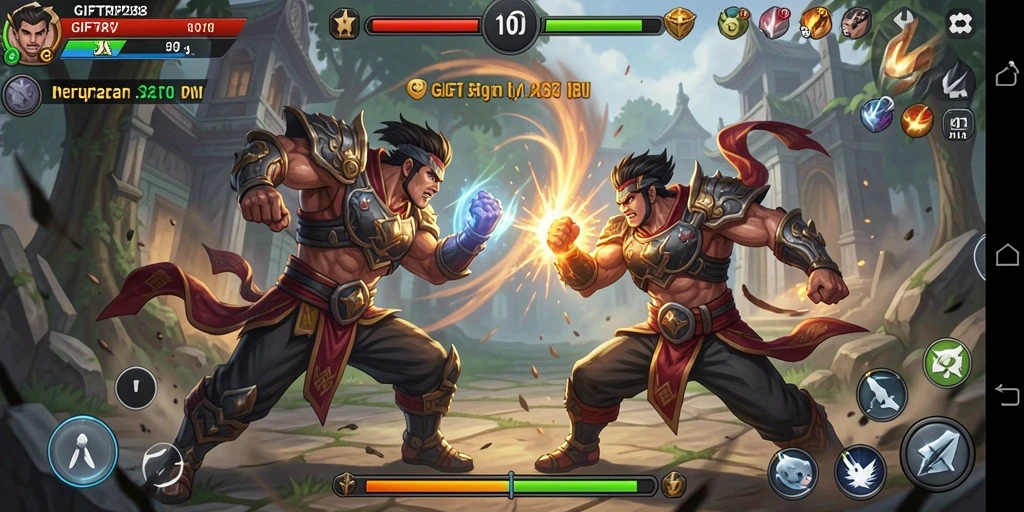 Tampilan gameplay GIFTRP288 dengan aksi pertarungan yang mendebarkan.