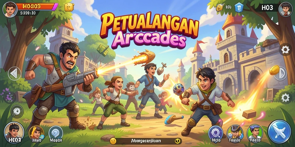 Tampilan gameplay H03 dengan berbagai level penuh aksi dan tantangan.