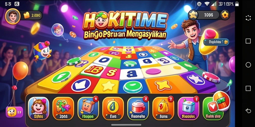 Screenshot HOKITIME menampilkan gameplay Bingo yang menarik dan interaktif.