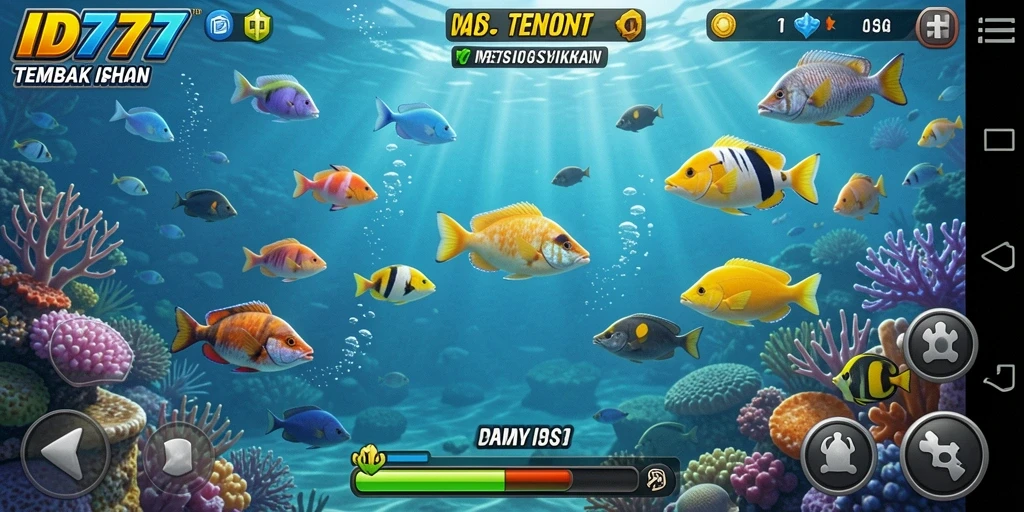 Tampilan menarik dari gameplay Tembak Ikan di ID777.