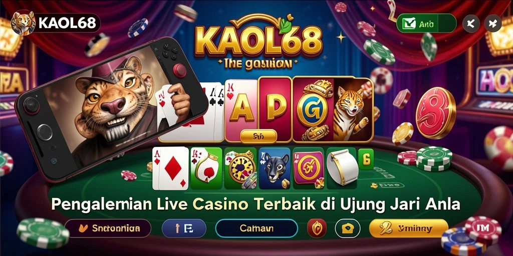 Tampilan seru gameplay Live Casino KAOL68 dengan dealer profesional.