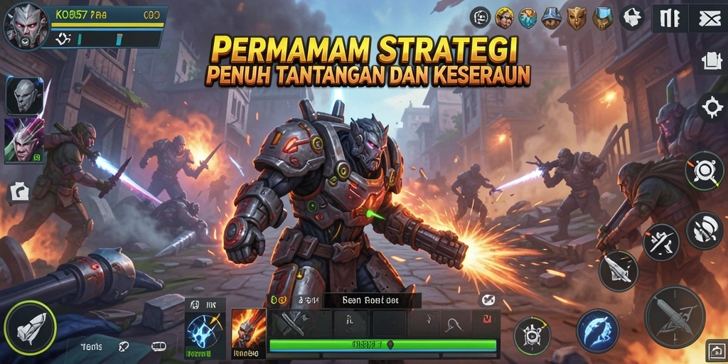 Screenshot gameplay KO857 menampilkan pertempuran strategi yang seru dan menegangkan.