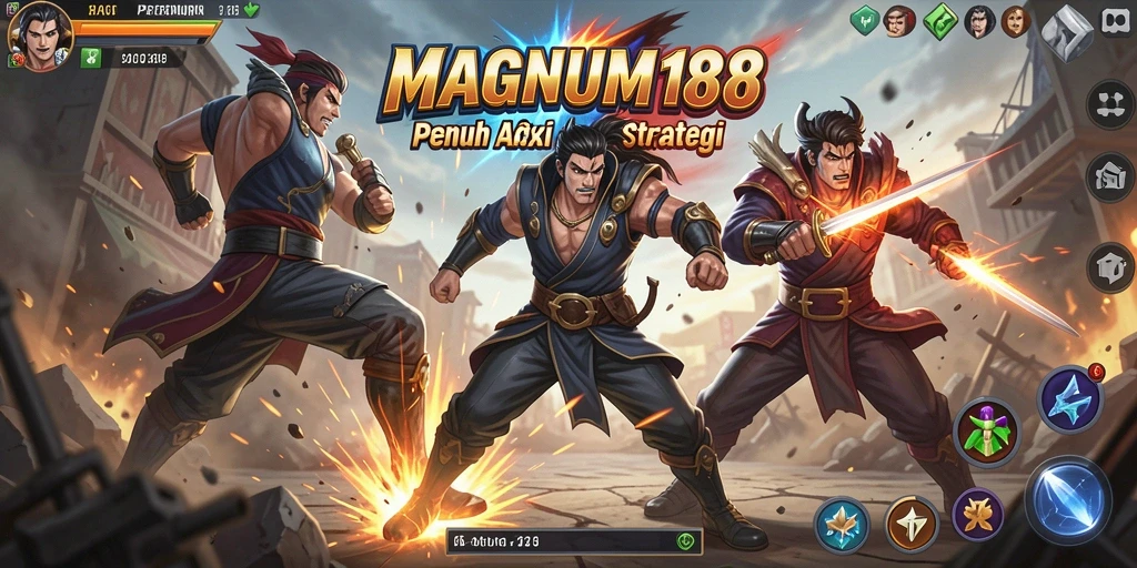 Screenshot gameplay MAGNUM188 menampilkan aksi pertarungan mendebarkan.