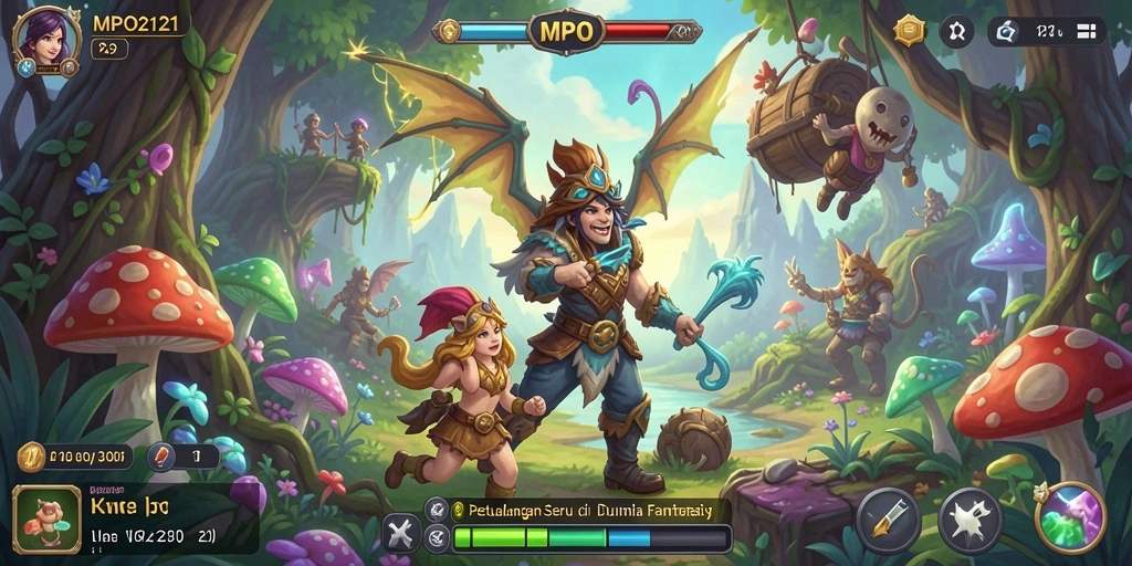 Screenshot utama MPO2121 menampilkan aksi seru di dunia petualangan.