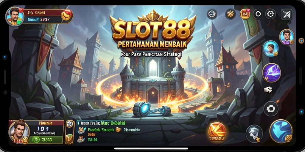 Screenshot utama SLOT88 menampilkan aksi seru pertahanan menara.